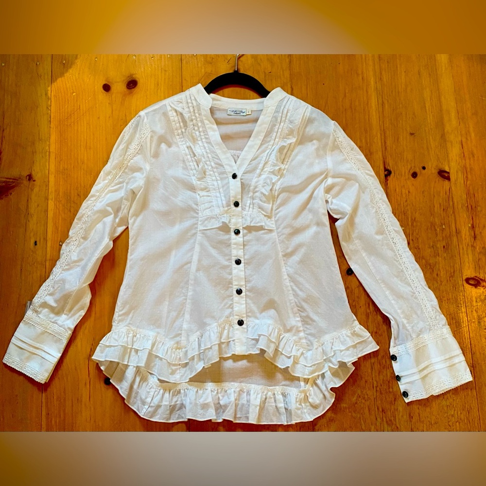 Tasha Polizzi ‘June’ Button-up Blouse, Western-style, Women’s Small, White